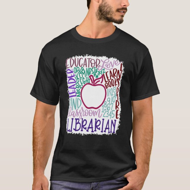 Camiseta Librarian Teacher In Typography Teacher Back 2 Sch (Anverso)