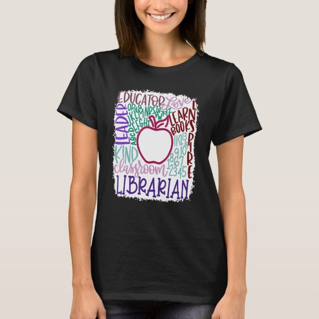 Camiseta Librarian Teacher In Typography Teacher Back 2 Sch (Anverso)