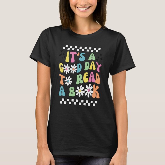 Camiseta Library It's Good Day To Read Book Groovy Reading  (Anverso)
