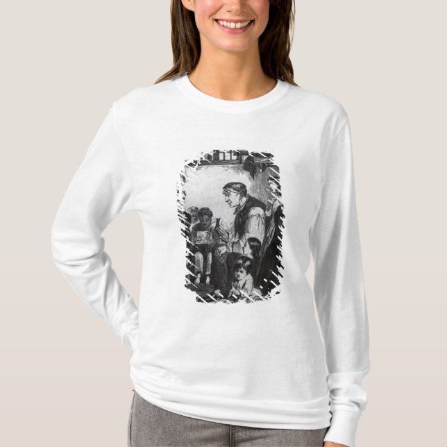 Camiseta Libras de Juan que enseñan a niños en su hogar (Anverso)