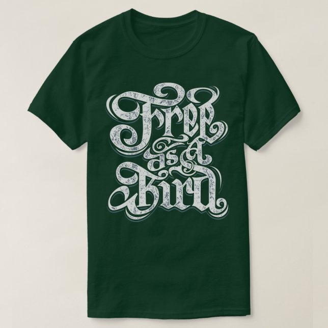 Camiseta Libre como pájaro (Diseño del anverso)