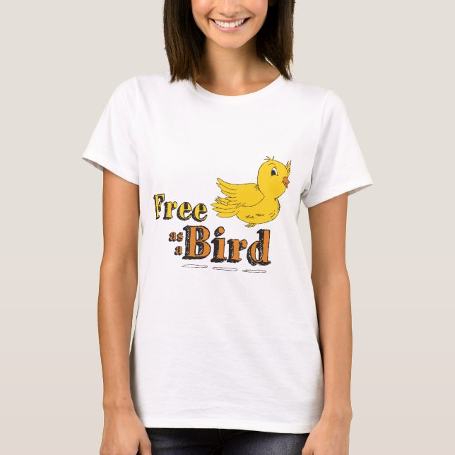 Camiseta Libre como pájaro libre como pájaro volador amaril (Anverso)