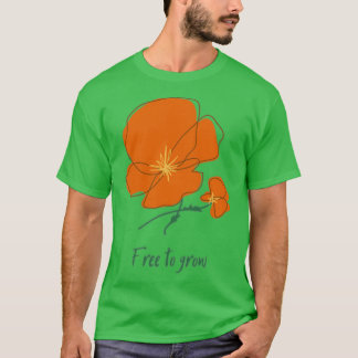 Camiseta Libre de crecer la flor Naranja