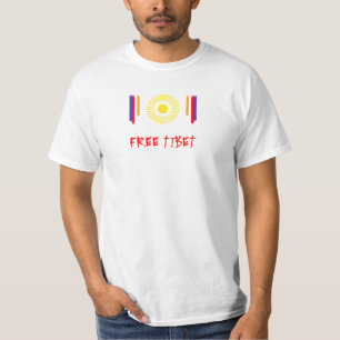 CAMISETA LIBRE DE LA BANDERA DE TÍBET