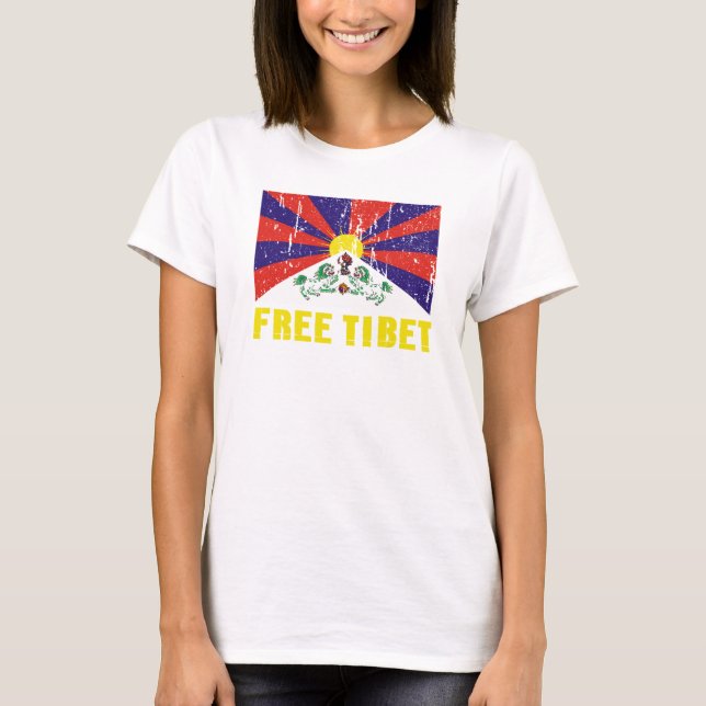 Camiseta libre de la bandera de Tíbet (Anverso)
