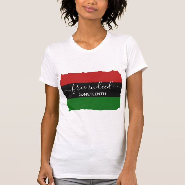 Camiseta LIBRE DE VERDAD Juneteenth Panafricano (Anverso)