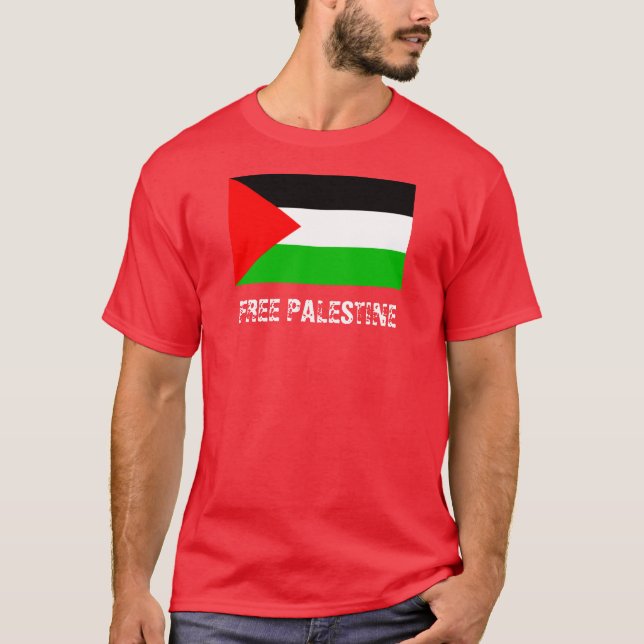 Camiseta libre del rojo de Palestina (Anverso)