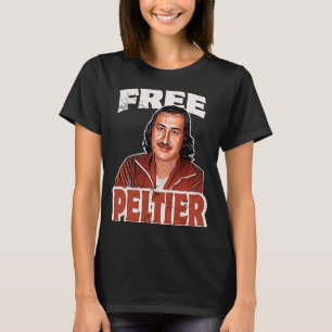 Camiseta LIBRE LEONARD PELTIER retrato prisión retro usado 