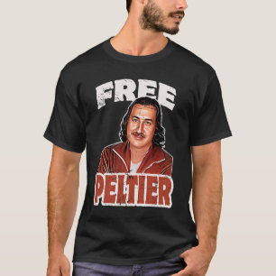 Camiseta LIBRE LEONARD PELTIER retrato prisión retro usado 