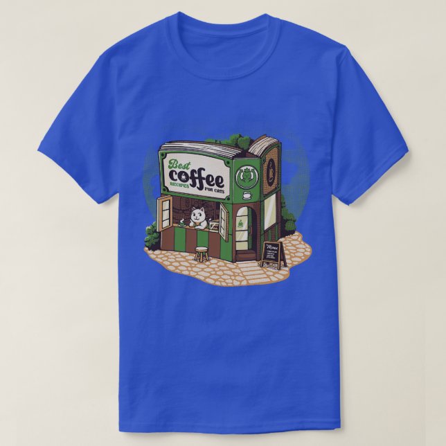 Camiseta Librería de Coffeeshop Cats, por Tobe Fonseca (Diseño del anverso)