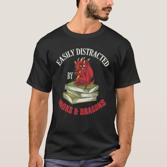 Camiseta Librería Fantasy libro animal Dragon Librarian Rea (Anverso)