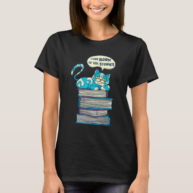 Camiseta Librería leyendo gatos de libros (Anverso)
