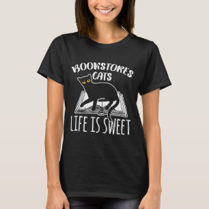 Camiseta Librerías Cats Life Is Sweet Book Read Chica Siste