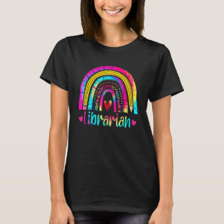 Camiseta Librero Boho Tie Dye Arcoíris Profesores Niños Esp