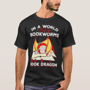 Camiseta Librero Creatura mítica Dragón libro de lectura