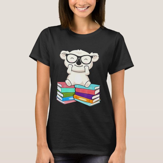 Camiseta Librero Koala Bear leyendo Bibliotecario Koala Bea (Anverso)