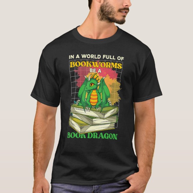 Camiseta Librero leyendo libro liberiano dragón (Anverso)