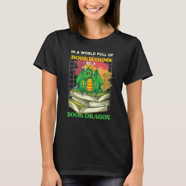 Camiseta Librero leyendo libro liberiano dragón (Anverso)