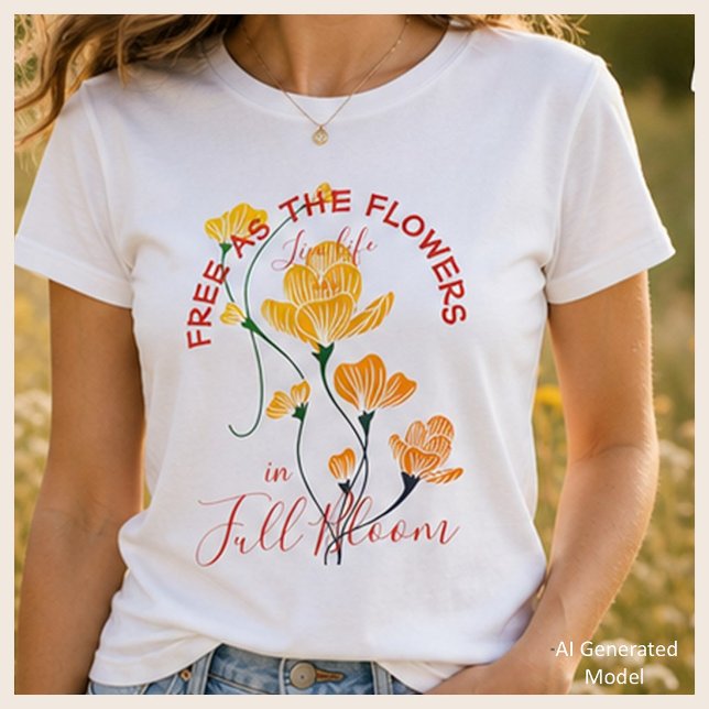 Camiseta Libres como las Flores Viven la Vida en Flor Flora (Subido por el creador)