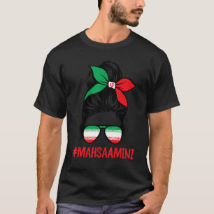 Camiseta Libres Mujeres Irán Vida Libertad Moño Desordenado