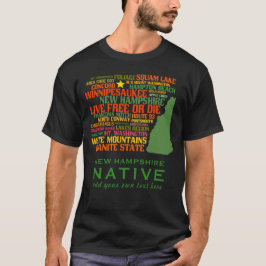 Camiseta Libres vivos del natural de New Hampshire o mueren