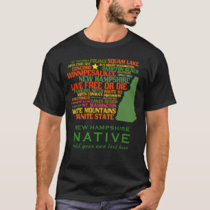 Camiseta Libres vivos del natural de New Hampshire o mueren