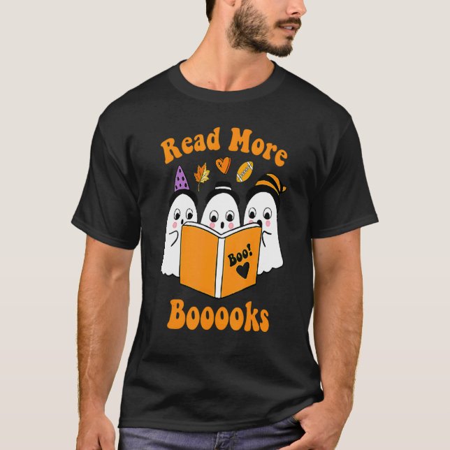 Camiseta Libritos Lindos Fantasma Lee Más Libros Profesor D (Anverso)