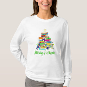 Camiseta Libro Árbol de Navidad, Navidades del amante del 