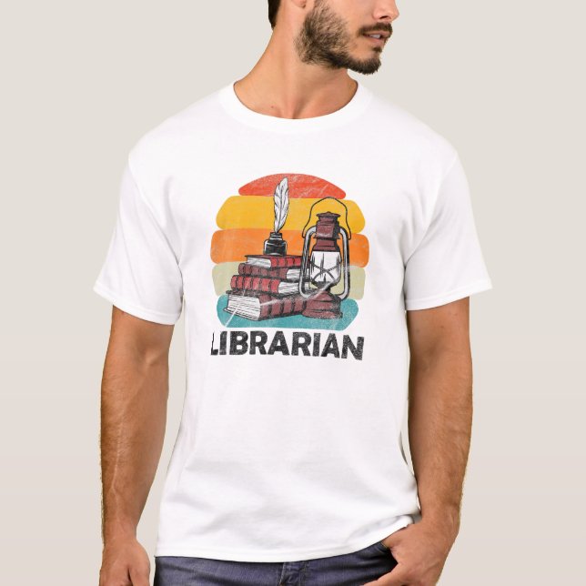 Camiseta Libro bibliotecario de bibliotecas de 70 años retr (Anverso)