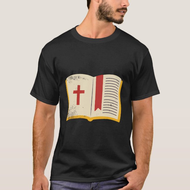 Camiseta Libro cruzado de símbolos de la iglesia (Anverso)