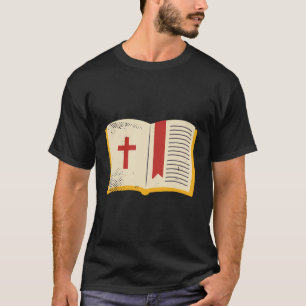 Camiseta Libro cruzado de símbolos de la iglesia