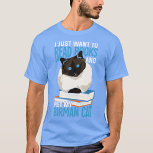 Camiseta Libro de Birman Cat Reading Lover Gift