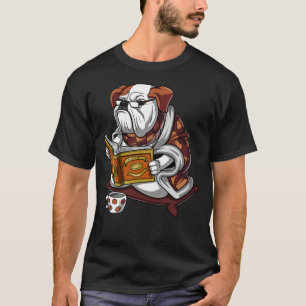 Camiseta Libro de Bulldog inglés leyendo a perro Mascota gr