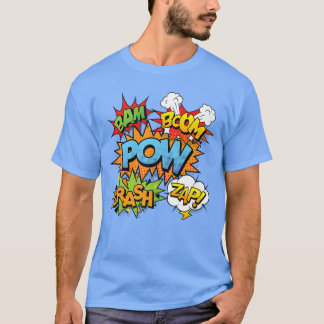 Camiseta Libro de Cómic Bam Pow Crash Boom Zap Burbujas en