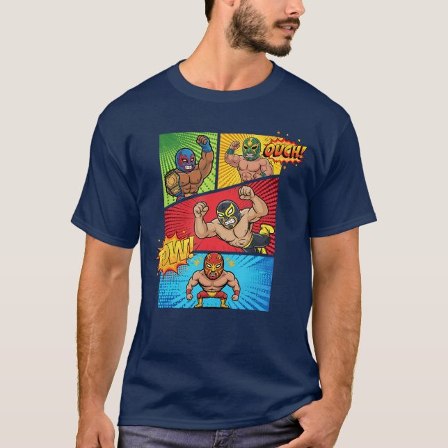 Camiseta Libro de Cómic de Lucha Libre Meican Wrestling Dib (Anverso)