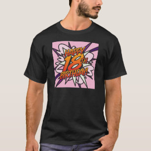 Camiseta Libro de Cómic FELIZ CUMPLEAÑOS 18! rosa
