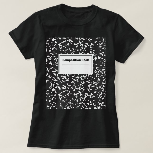 Camiseta Libro de composición - Portátil, Escuela, Clase (Diseño del anverso)