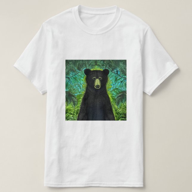 Camiseta Libro de cuentos divertido pequeño oso negro (Diseño del anverso)