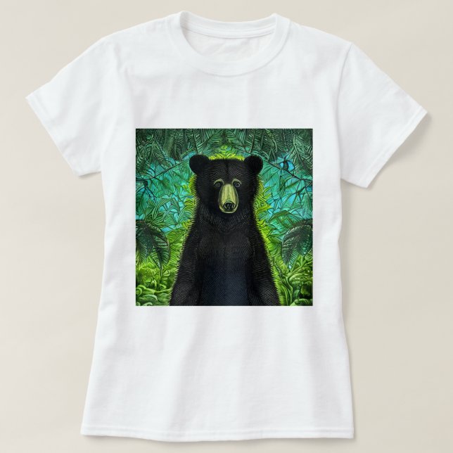 Camiseta Libro de cuentos divertido pequeño oso negro (Diseño del anverso)