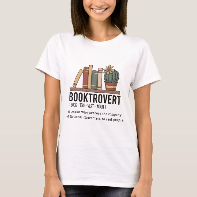 Camiseta Libro de definición de diccionario Booktrovert (Anverso)