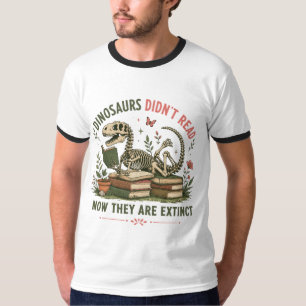 Camiseta Libro de Esqueleto de Dinosaurio de Lectura Divert