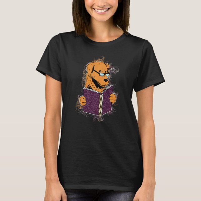 Camiseta Libro de estudio de perros con salpicaduras de agu (Anverso)
