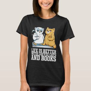 Camiseta Libro de gato Gato leyendo Gato bibliófilo