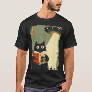 Camiseta Libro de Gatos Japonés Vintage Amantes Ovni Alien