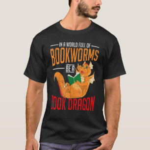 Camiseta Libro de gusanos de biblioteca Dragon Librarian Fa