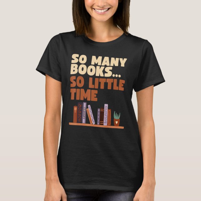 Camiseta Libro de gusanos de biblioteca: tantos libros, poc (Anverso)