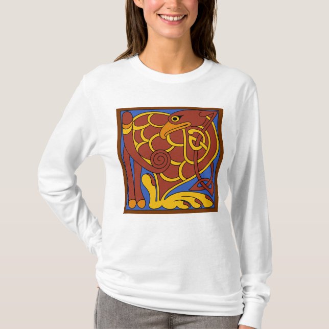 Camiseta Libro De Kells Celtic Knot Pájaro Medieval (Anverso)