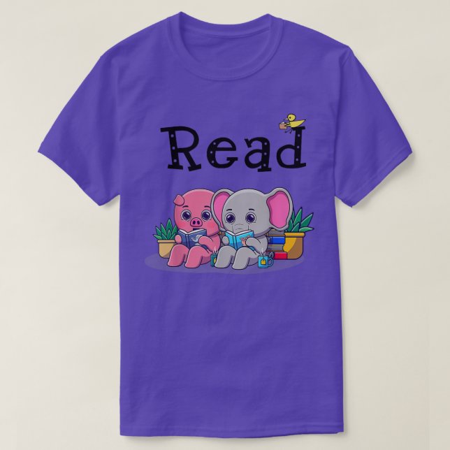 Camiseta Libro De La Biblioteca De Libros De Elefantes Y Ce (Diseño del anverso)