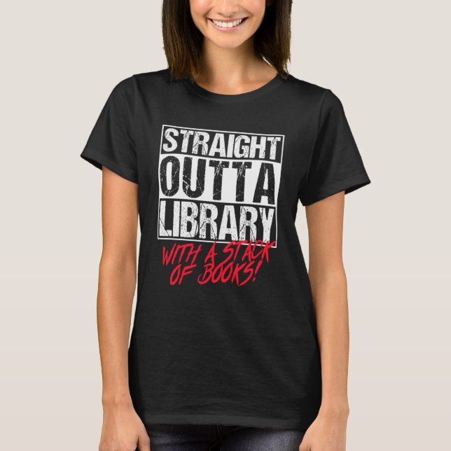 Camiseta Libro de la Biblioteca Orcas Straight Outta (Anverso)