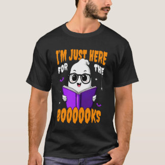 Camiseta Libro de lector de fantasmas lindos Estoy aquí sol